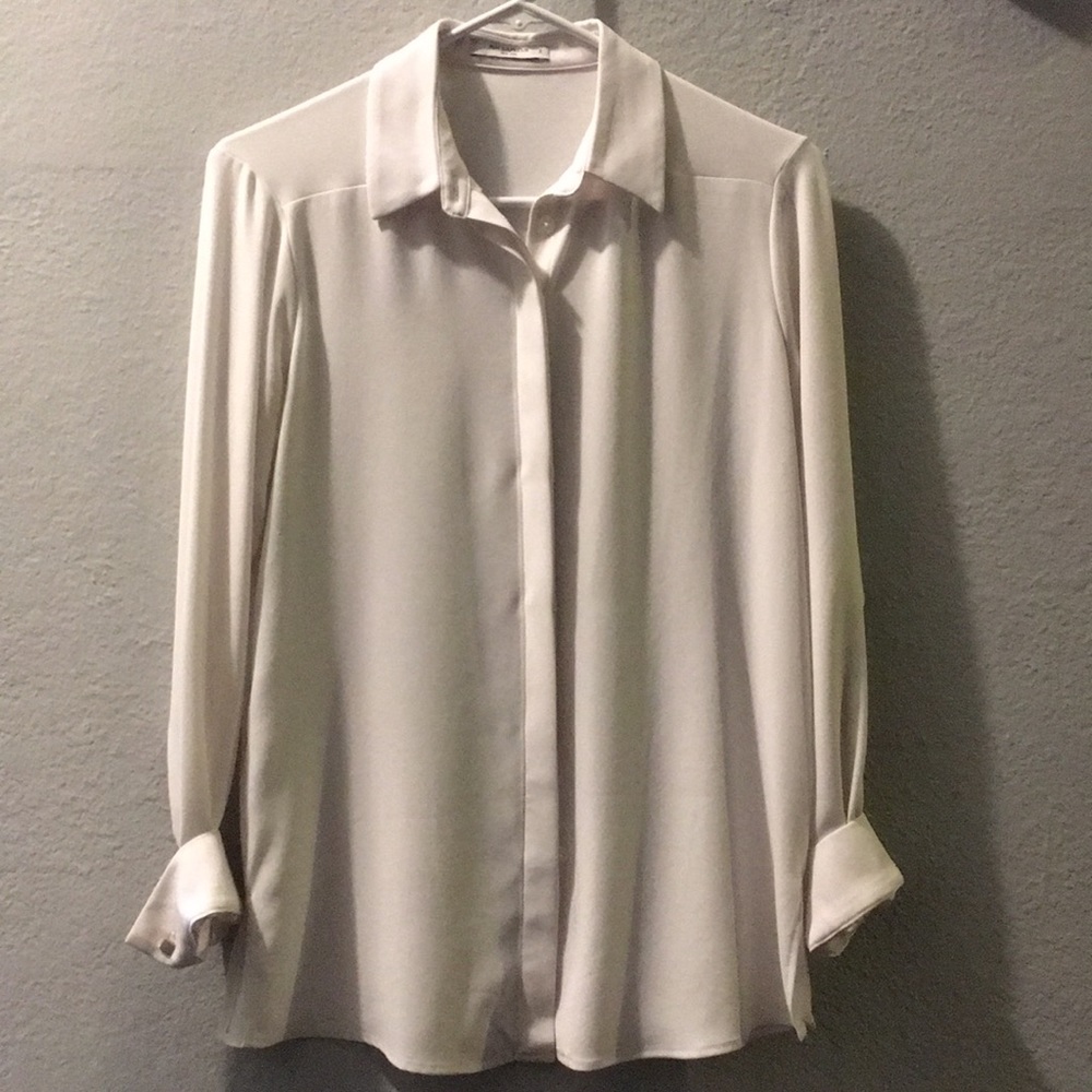 Mm LaFleur size 0 cream Lagarde blouse